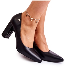 Vinceza Kožne cipele na šanku u Spitz Black Larea crna