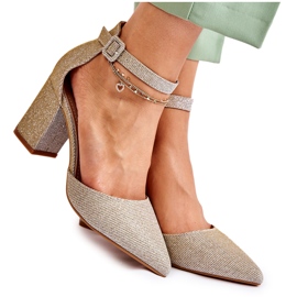 WS1 Sjajne cipele na baru Golden Amira zlatni