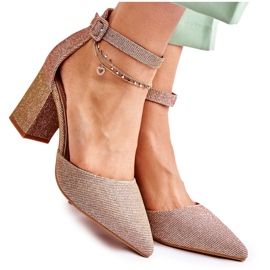 WS1 Sjajne salonke na šipki Tamno zlatne Amira zlatni