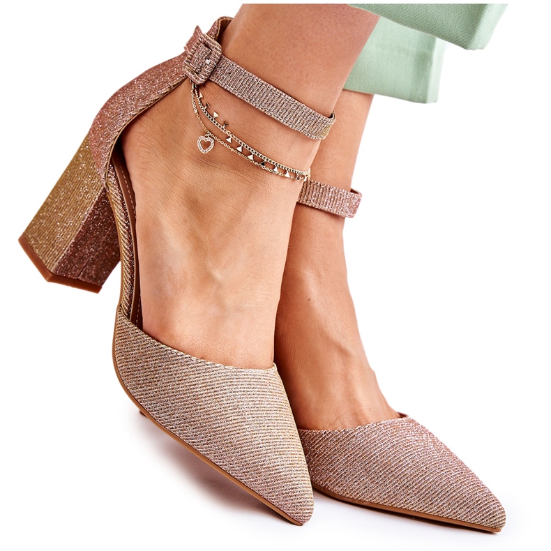 WS1 Sjajne salonke na šipki Tamno zlatne Amira zlatna