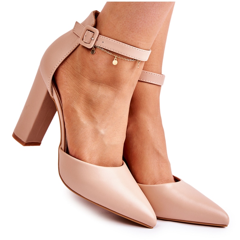 WS1 Bež Salira kožne cipele na visokom stupu