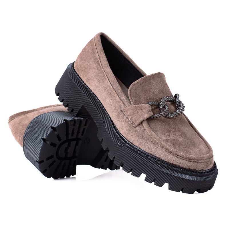 SHELOVET Natikače na platformi smeđa