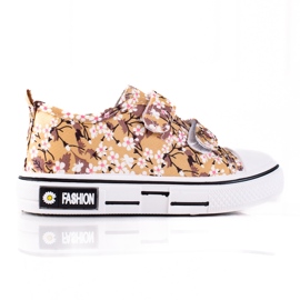 Shelovet dječje tenisice s bež cvjetovima bijela smeđa