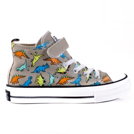 Visoke tenisice za dječake Shelovet sivi dinosauri siva