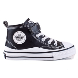 Shelovet dječje visoke tenisice od ekološke kože u crnoj boji crna crna