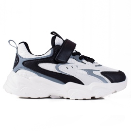 Dječje tenisice Shelovet na debelom potplatu u crno-bijeloj boji bijela crna siva