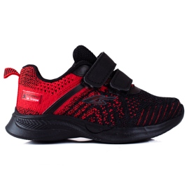 Shelovet tenisice za dječake od crvenog i crnog materijala crna crvena