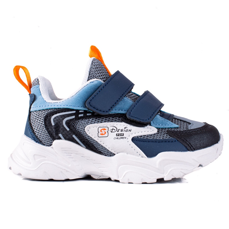 Tenisice za dječake Shelovet na debelom sivom potplatu plava siva