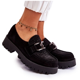 PL5 Moderne crne mokasine od brušene kože Rayhan crna