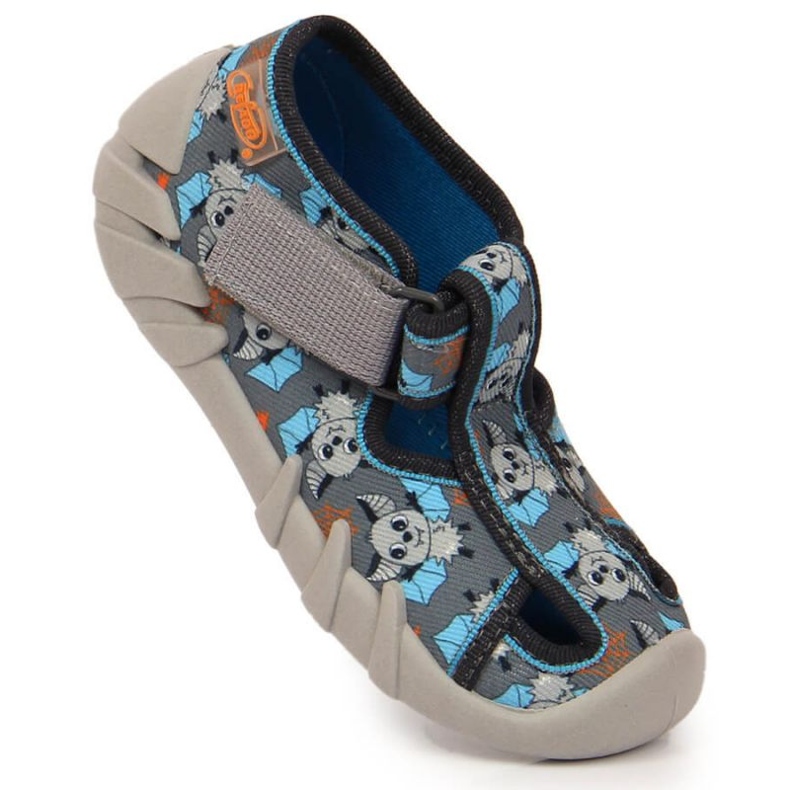 Papuče na čičak s palicom Befado Jr BEF6A sive