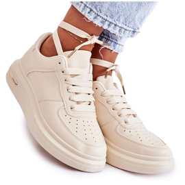 PG1 Klasične bež tenisice od eko kože