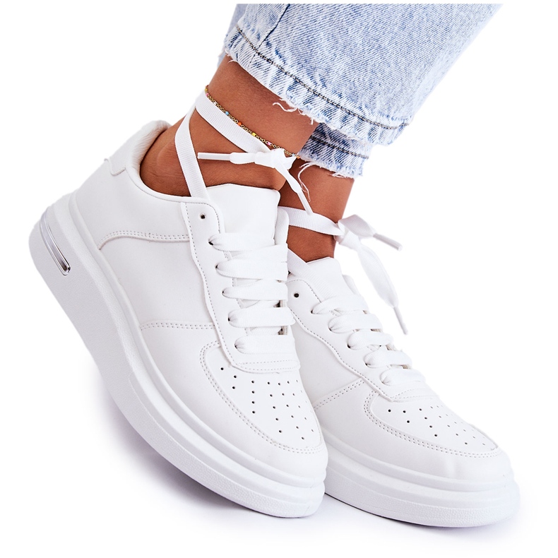 PG1 Klasične sportske cipele od eko kože, bijele Jenny bijela