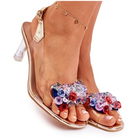 S.Barski Elegantne sandale sa zlatnim Lanette kristalima višebojan
