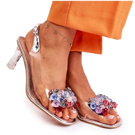 S.Barski Elegantne sandale sa srebrnim Lanette kristalima višebojan