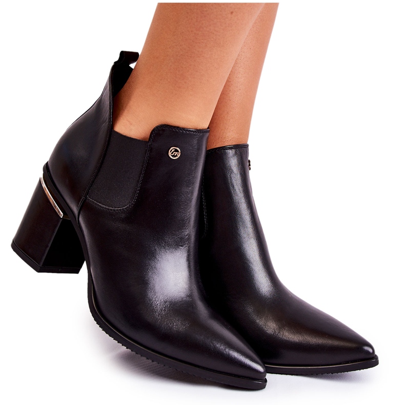 Kožne čizme na visoku petu Laura Messi 2506 crne crno