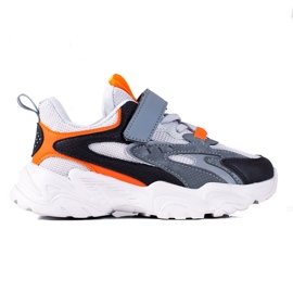 Tenisice za dječake Shelovet na debeloj sivoj platformi siva višebojan