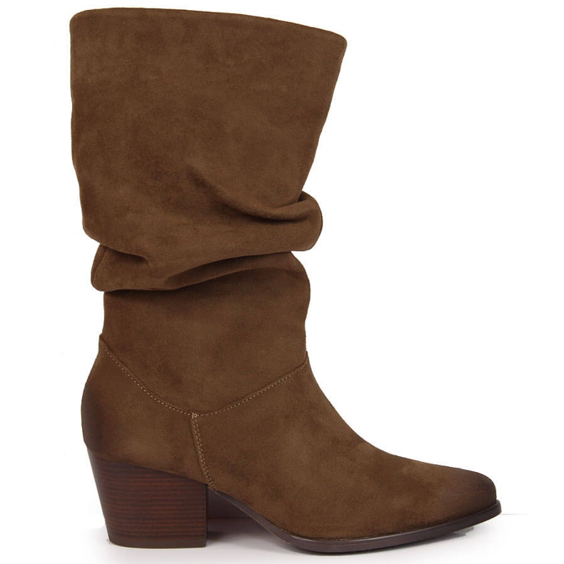 Ženske kratke zgužvane čizme Vinceza smeđa