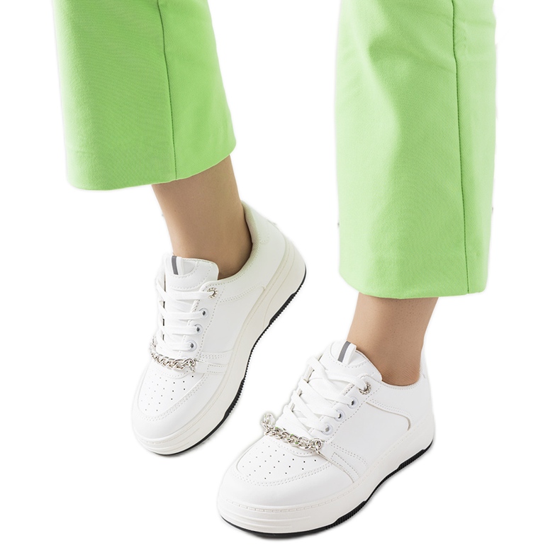 Bijele Kelliher tenisice s lancem bijela