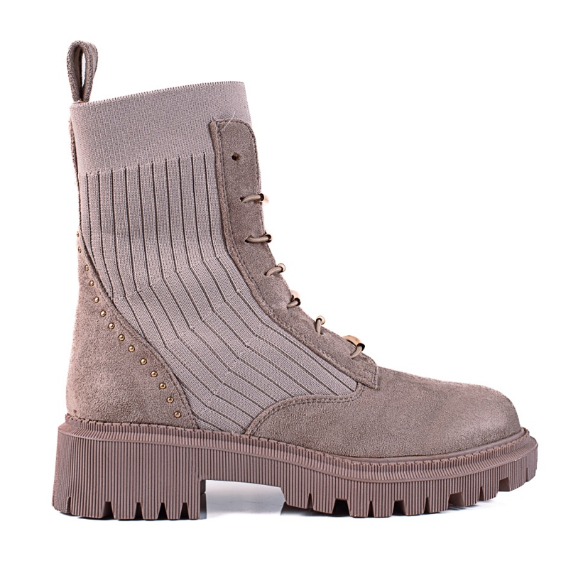 SHELOVET Smeđi radni predmeti od brušene kože s čvorovima bež smeđa