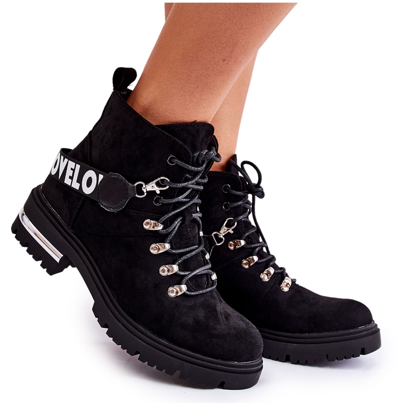 PS1 Tople čizme od brušene kože s remenom Crne Aurelio crno