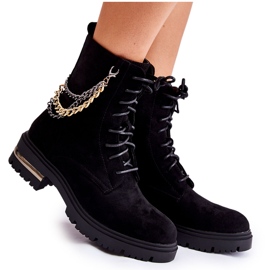 Crne Tople čizme od antilop kože Sorita s lancem crna