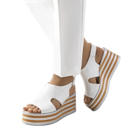 Srebrne sandale na klin Corrine bijela srebro