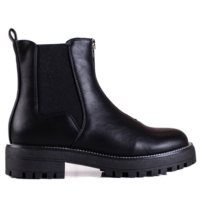 Shelovet ženske crne radničke s patentnim zatvaračem crno