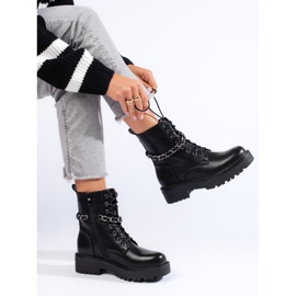 Crne ženske torbe sa lancem od ekološke kože crno