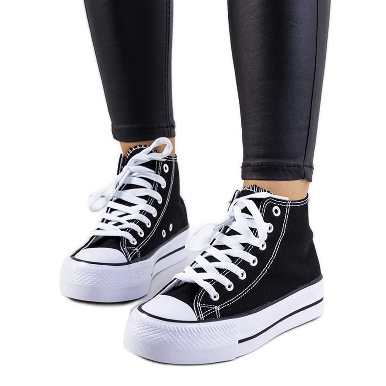 Crne tenisice na Korgay platformi crno