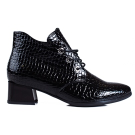 Crne ženske niske čizme Vinceza na vezanje crna