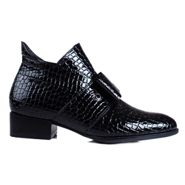 W. Potocki Ženske niske čizme Potocki na ravnu petu crne crna