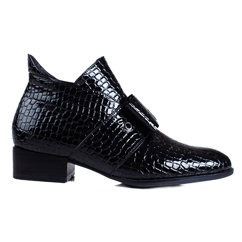 W. Potocki Ženske niske čizme Potocki na ravnu petu crne crno