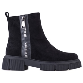 Shelovet ženske crne čizme od ekološkog antilopa crna