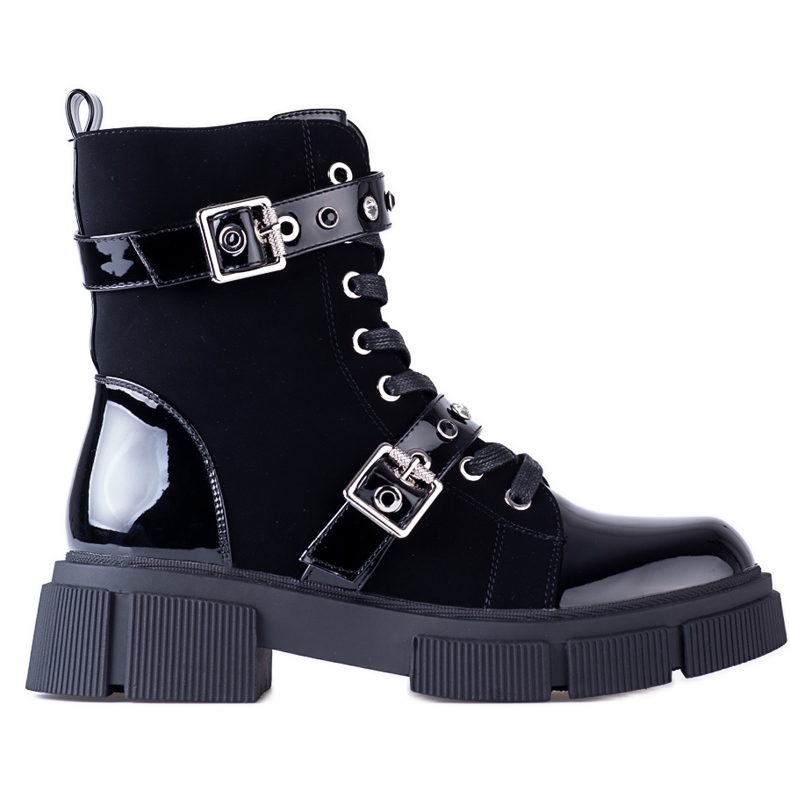 Crne Shelovet ženske torbe s ukrasnim kopčama crno