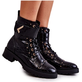 PG1 Tople čizme od zmije od eko kože crne Colire crna