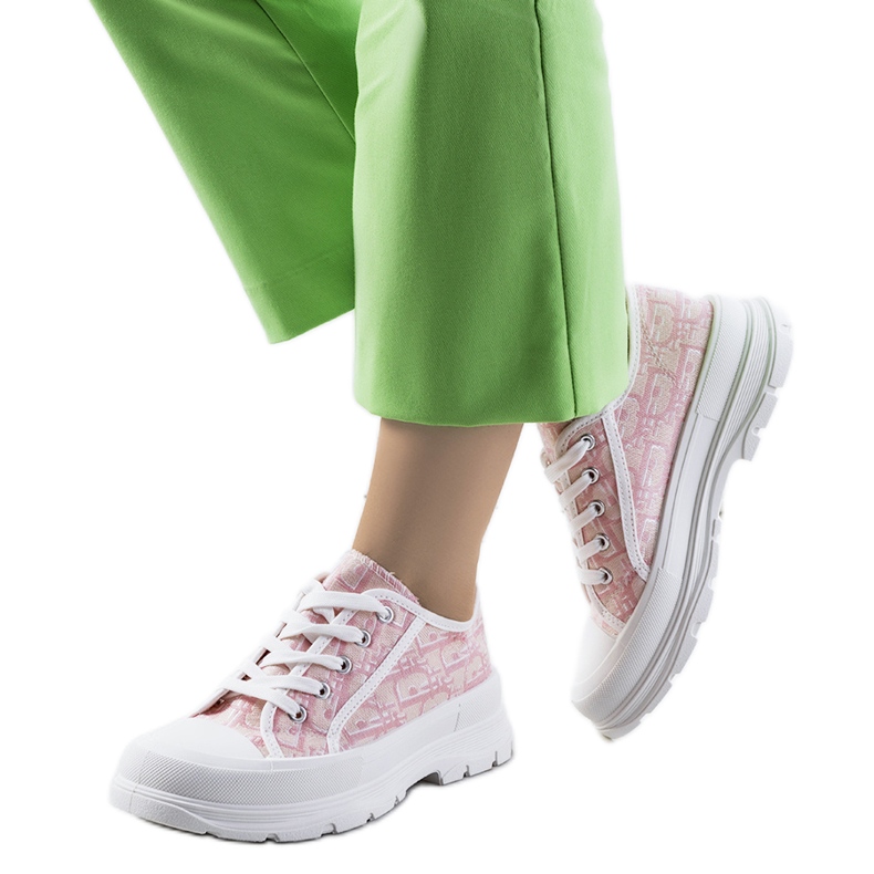 Ružičaste tenisice na Valida platformi bijela