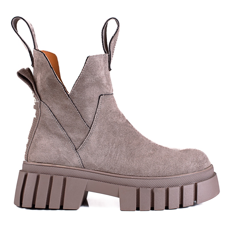 Ženske smeđe čizme Shelovet na visoku platformu smeđa