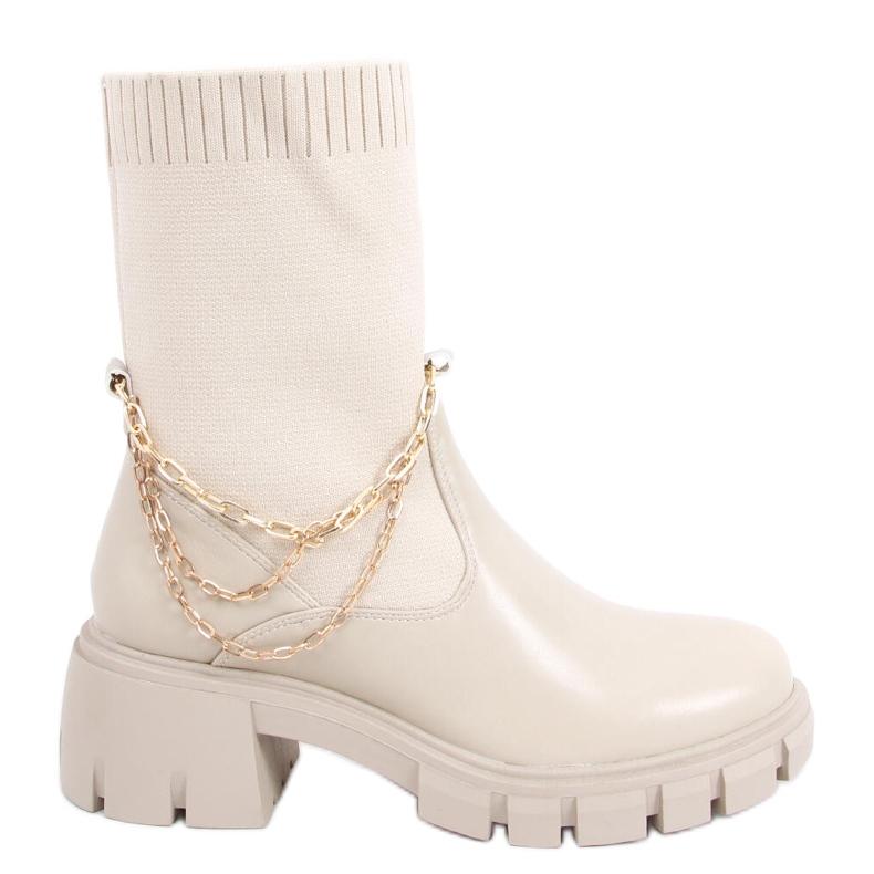 Čizme s gornjim dijelom čarapa Grace Beige bež