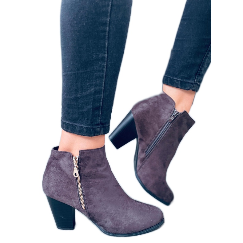 Antone sive čizme od antilop kože s visokom petom siva