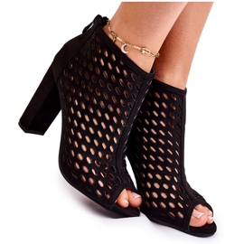 WT1 Jenissa crne otvorene čizme od antilopa crna