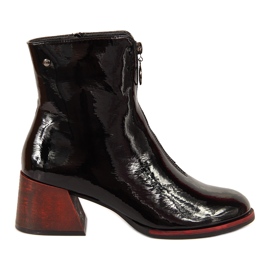 Ženske crne lakirane čizme na visoku petu marke Vinceza crna