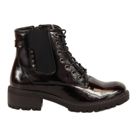 Ženske crne izo čizme, lakirane Vinceza crno