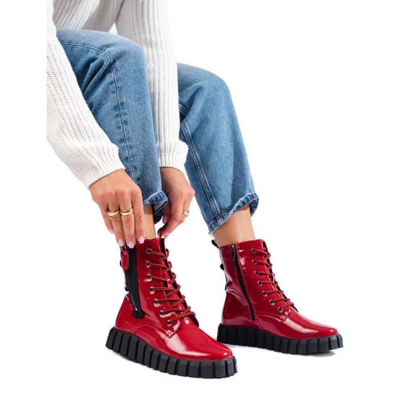 W. Potocki Crvene visoke torbe na platformi Potocki crvena