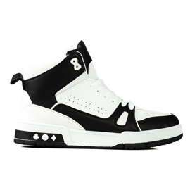 Shelovet visoke tenisice na vezanje crno-bijele bijela crna