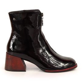 Čizme lakirane na petu Vinceza W JAN137 crne crna