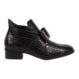 Ženske čizme Jodhpur čizme s lakiranom crnom Potocki mašnom crna