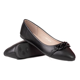 W. Potocki Ženske crne balerinke na špic s lancem Potocki crna