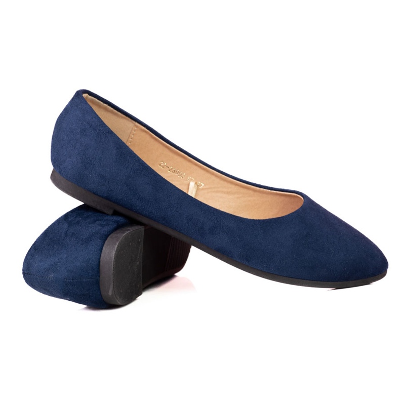 W. Potocki Mornarsko plave ženske balerinke Potocki od ekološkog antilopa plava