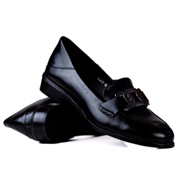 Elegantne ženske mokasine sa lancem Vinceza crne boje crna