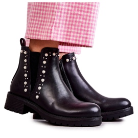 PG1 Kožne čizme Radničke Black Ferra crna